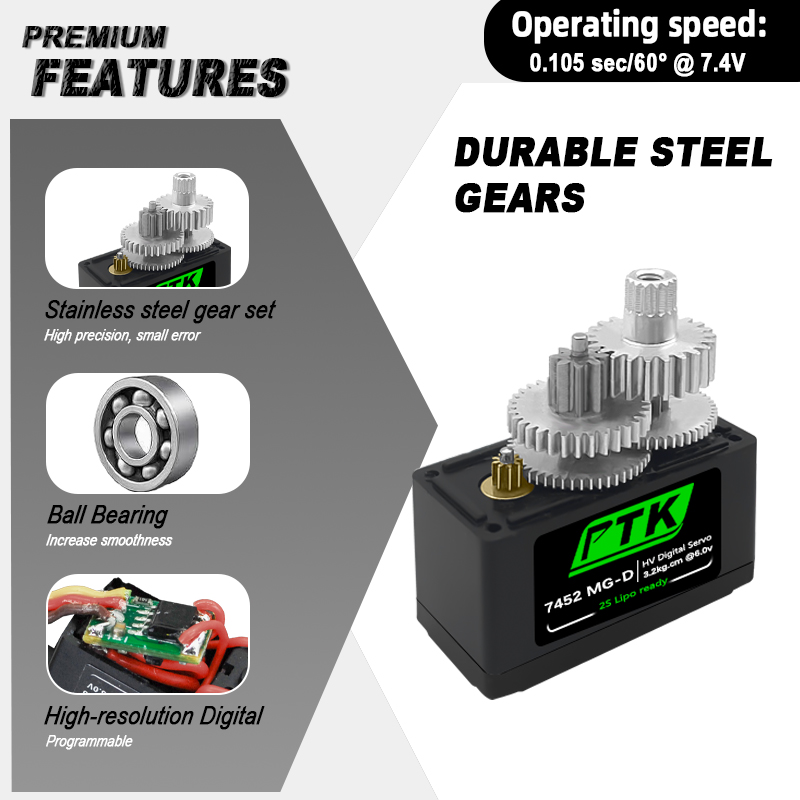 PTK 7452 MG-D 9g Dijital Servo - Rc Helicopter Parts incelemesi ve fiyatı